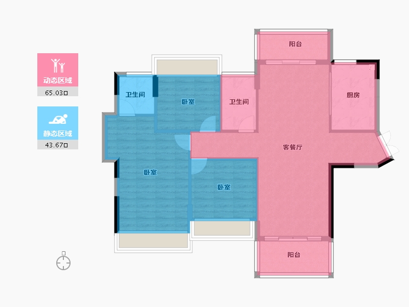 湖南省-衡阳市-阳光美城-99.14-户型库-动静分区