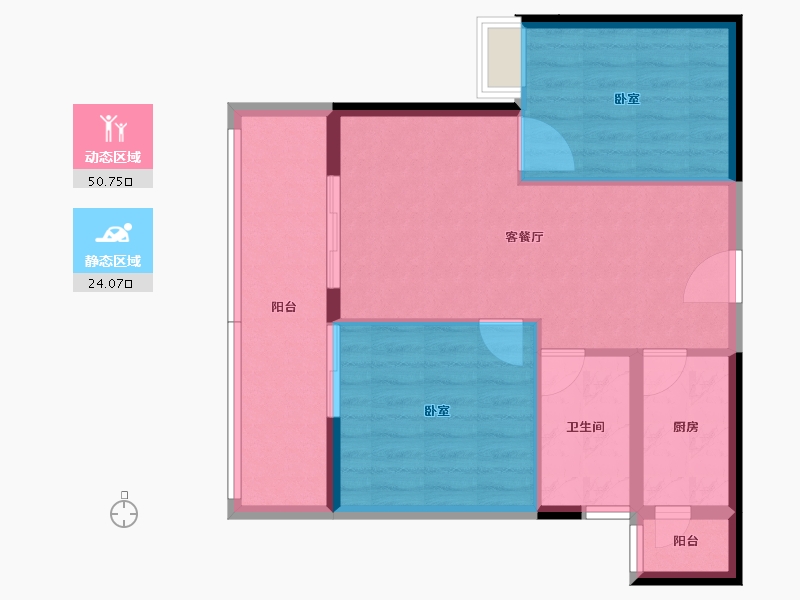 广东省-汕头市-铭荟花园-67.44-户型库-动静分区