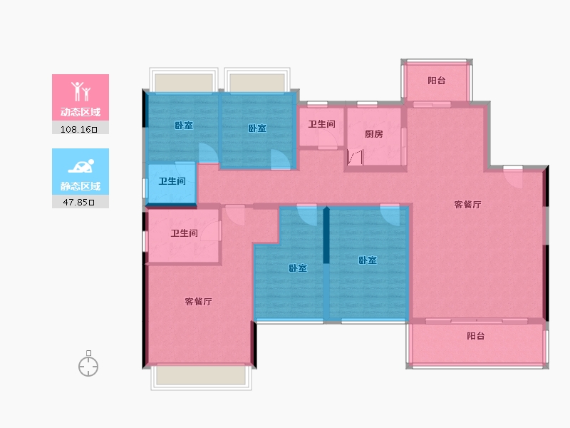 广东省-河源市-汇景·九里湾花园-140.27-户型库-动静分区