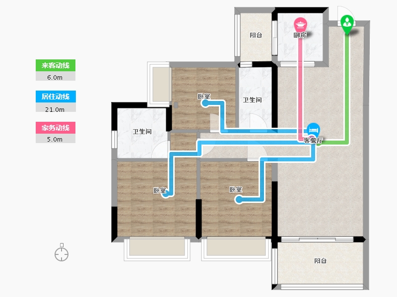 广东省-阳江市-锦峰花园-91.51-户型库-动静线