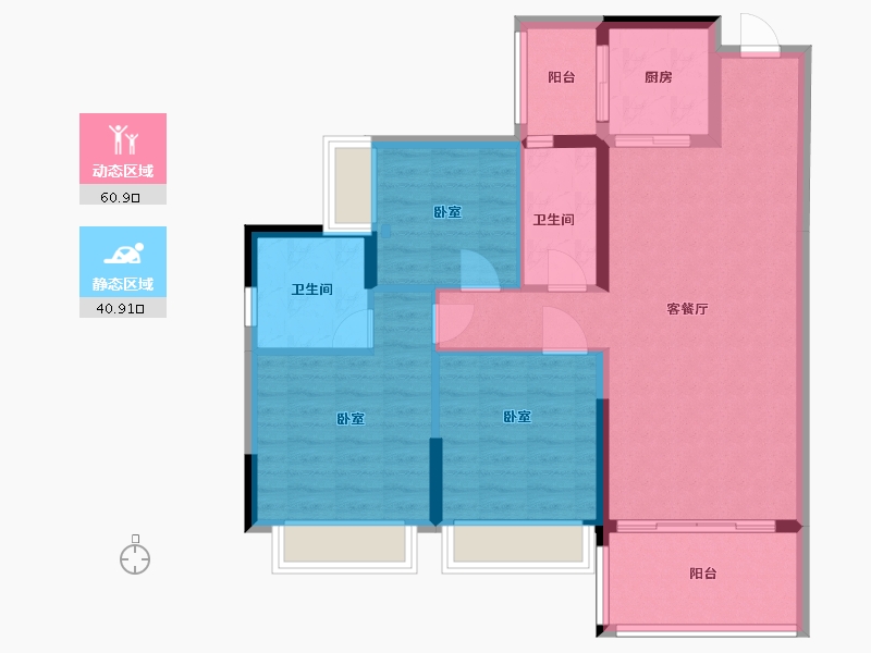 广东省-阳江市-锦峰花园-91.51-户型库-动静分区