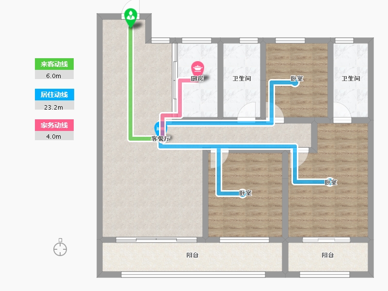 山东省-淄博市-福园-107.46-户型库-动静线