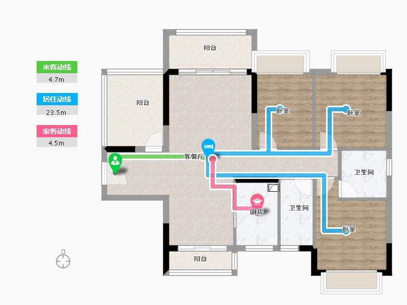 广东省-阳江市-阳江·钧明里-100.06-户型库-动静线