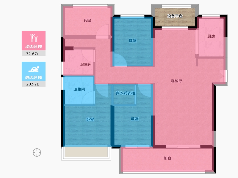 湖南省-衡阳市-中泰天境-103.00-户型库-动静分区