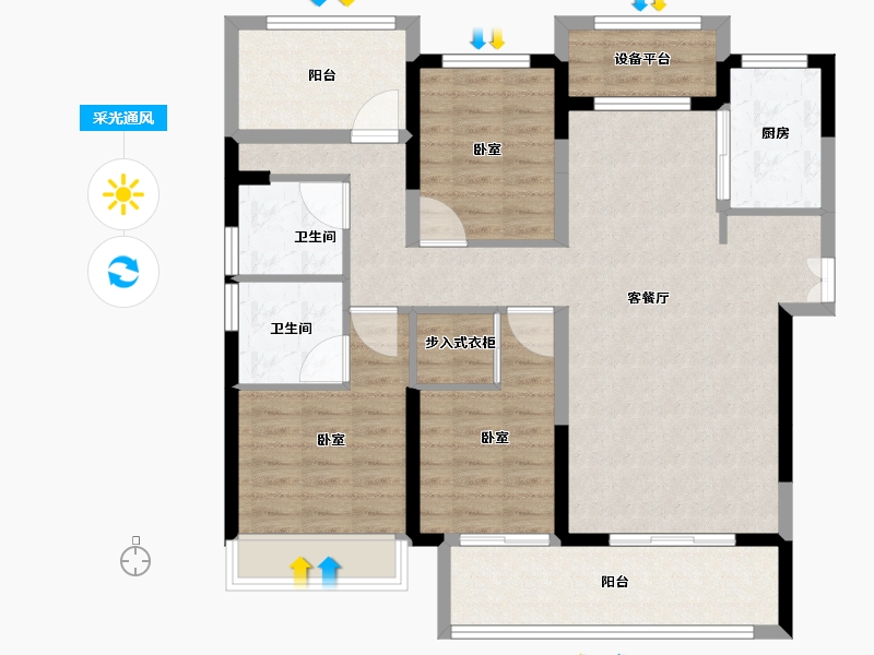 湖南省-衡阳市-中泰天境-103.00-户型库-采光通风