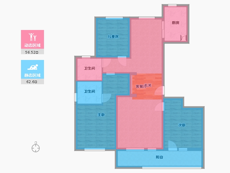 山东省-青岛市-融创澜山壹號-105.40-户型库-动静分区