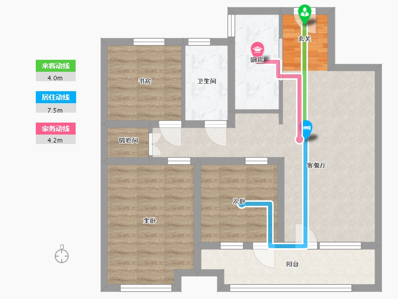 山东省-青岛市-融创澜山壹號-75.48-户型库-动静线