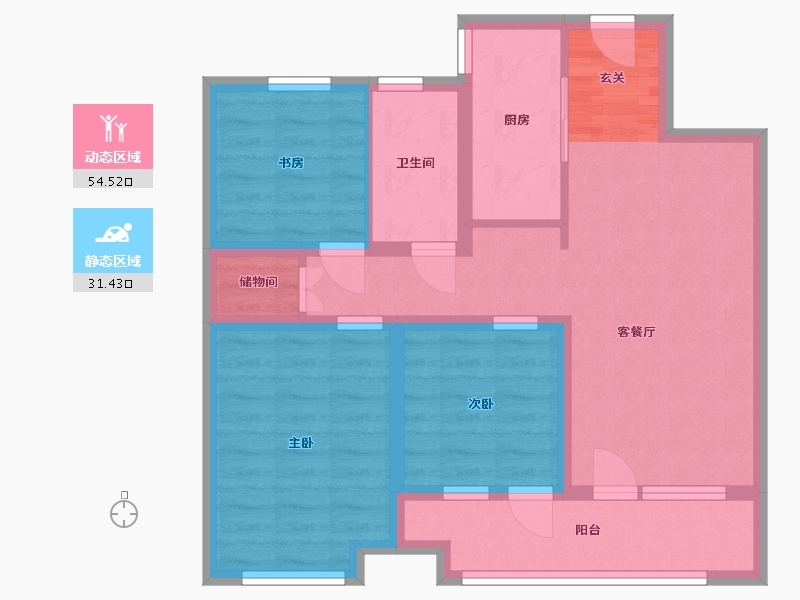 山东省-青岛市-融创澜山壹號-75.48-户型库-动静分区