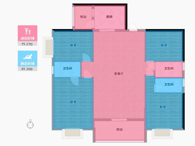 广东省-汕尾市-天悦明珠-128.51-户型库-动静分区