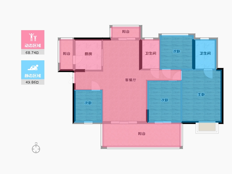 广东省-阳江市-正德玥珑湾-106.81-户型库-动静分区