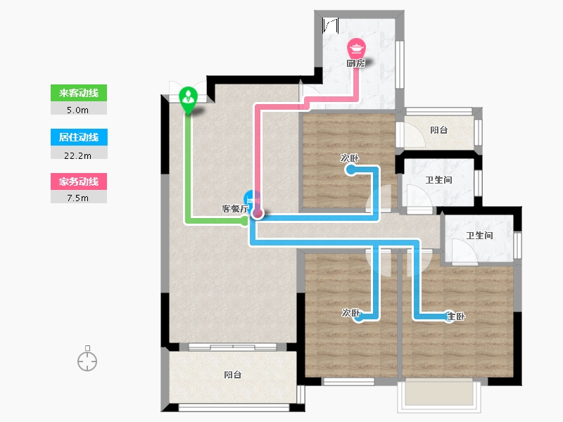 湖南省-湘潭市-银港国际-90.03-户型库-动静线