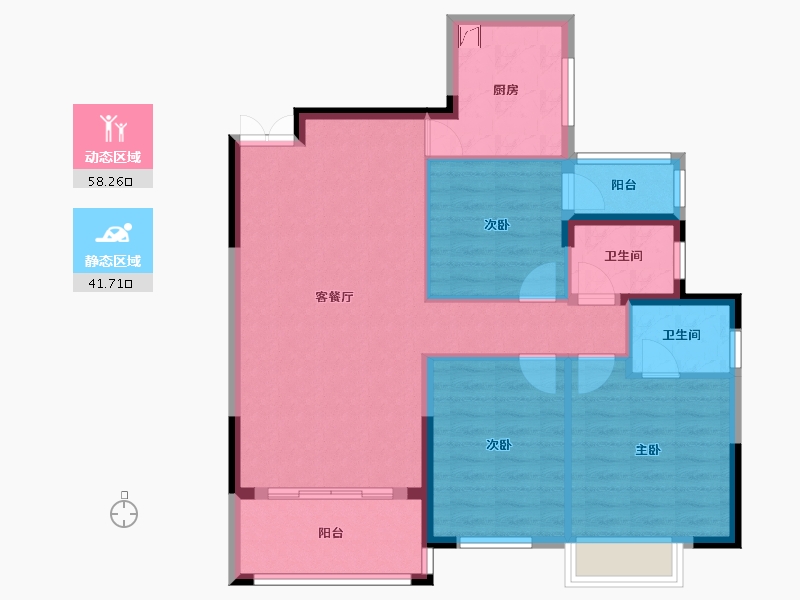 湖南省-湘潭市-银港国际-90.03-户型库-动静分区