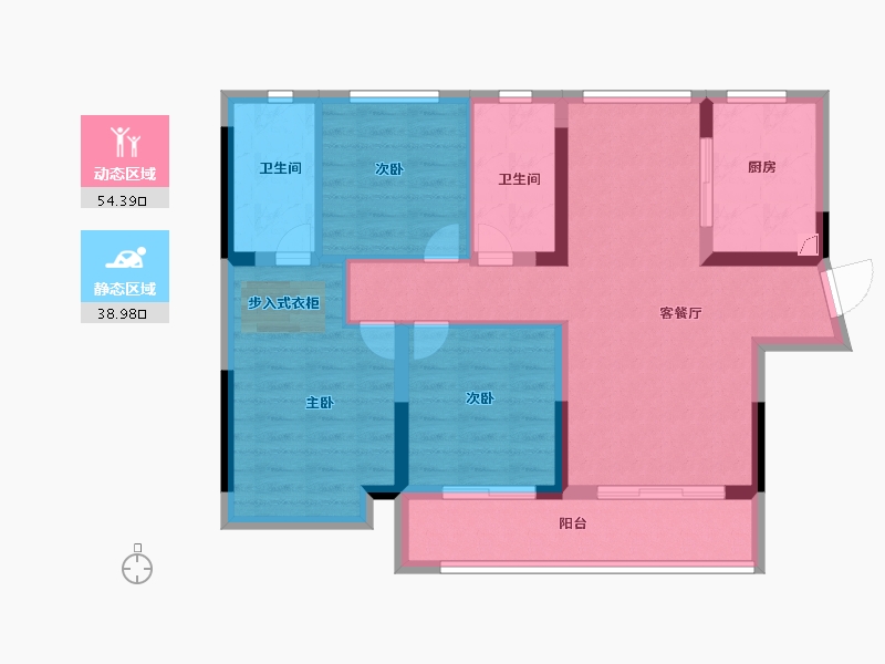 广东省-佛山市-绿地樾湖国际生态城-83.00-户型库-动静分区