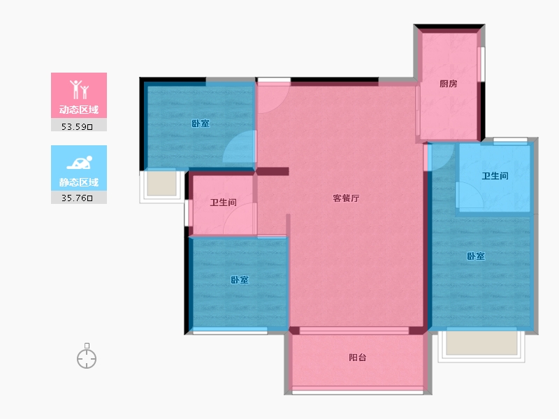 广东省-汕头市-铭荟花园-80.68-户型库-动静分区