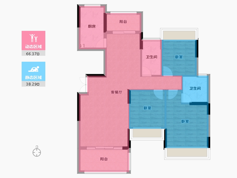 湖南省-衡阳市-阳光美城-93.87-户型库-动静分区