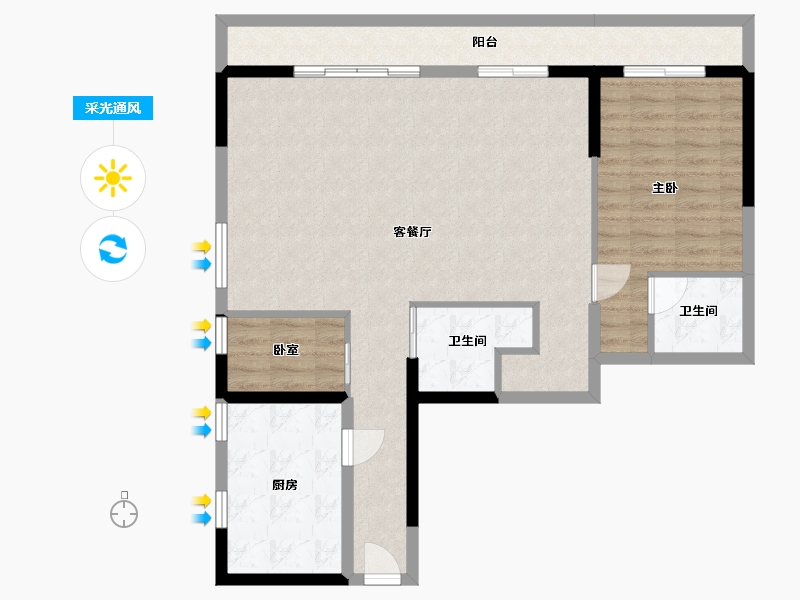 四川省-成都市-光华壹号-94.31-户型库-采光通风