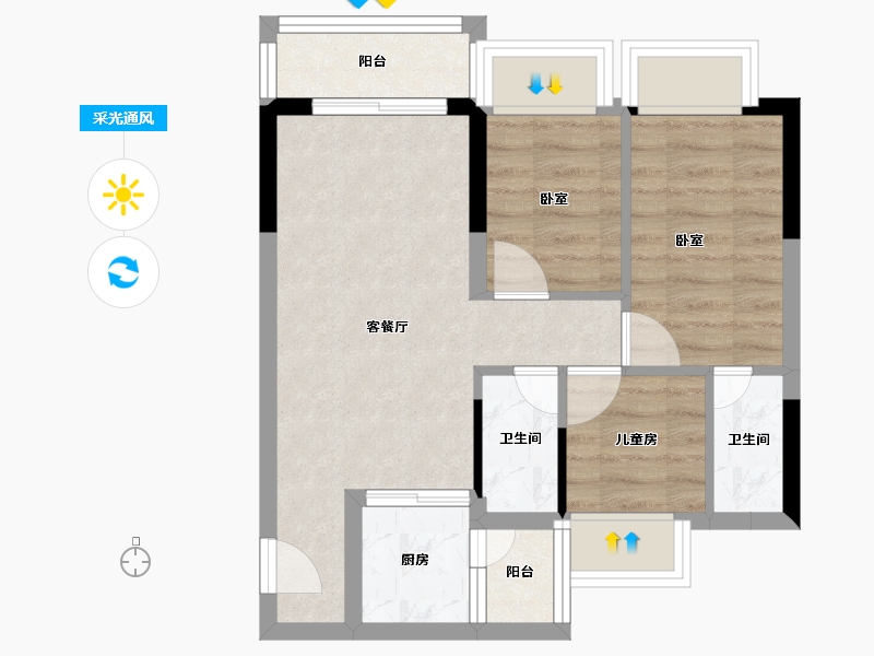 广东省-阳江市-北斗小镇-48.80-户型库-采光通风