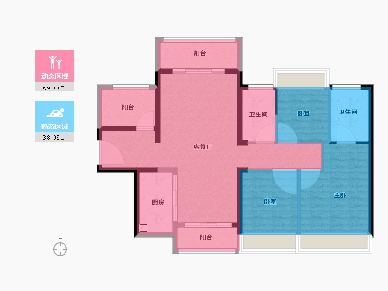 广东省-肇庆市-肇庆招商依云水岸-96.00-户型库-动静分区