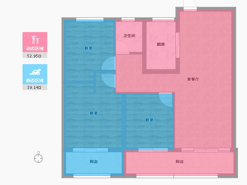 山东省-淄博市-福园-82.77-户型库-动静分区