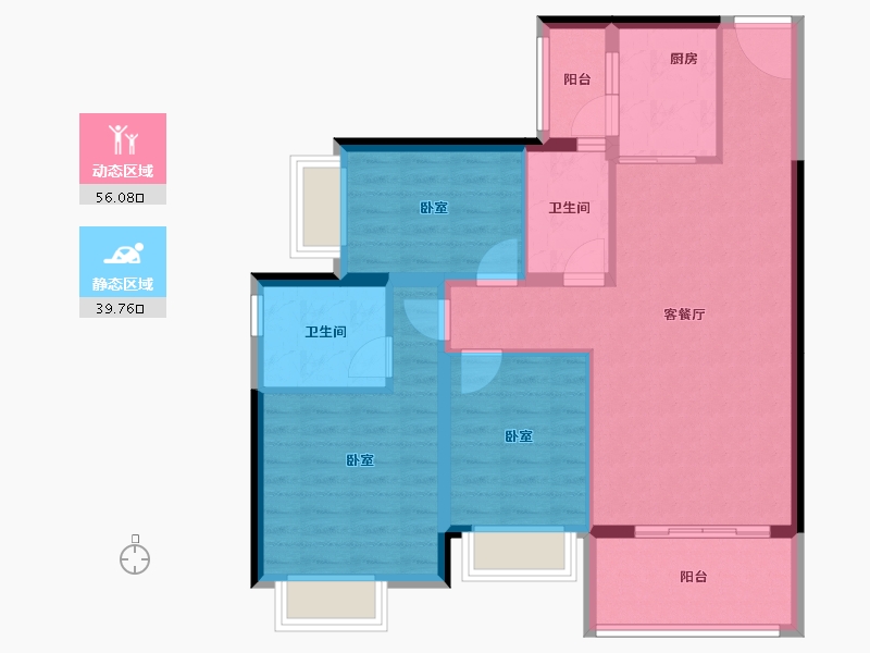 广东省-汕头市-铭荟花园-85.95-户型库-动静分区