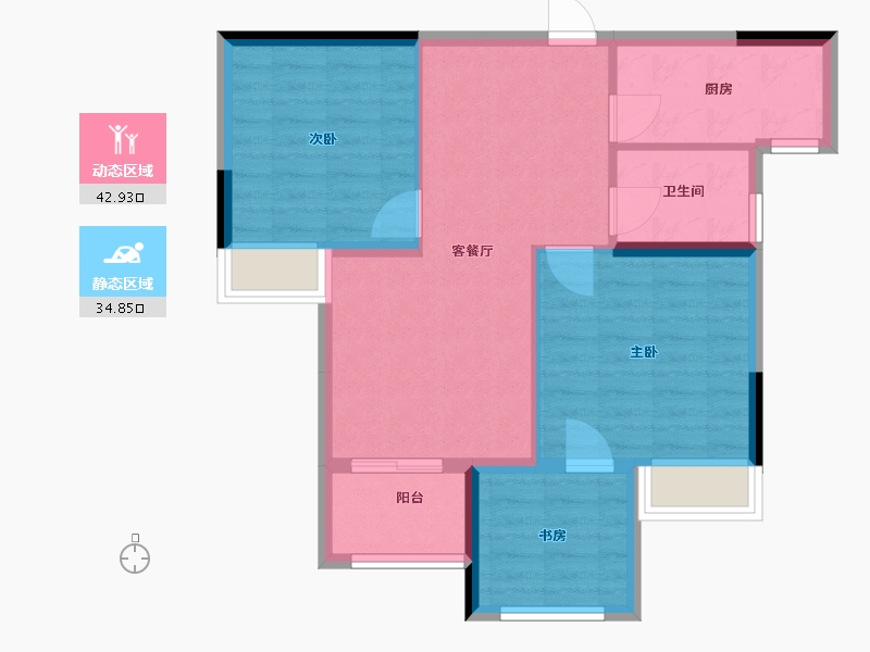 湖北省-武汉市-龙城汇萃园-69.80-户型库-动静分区