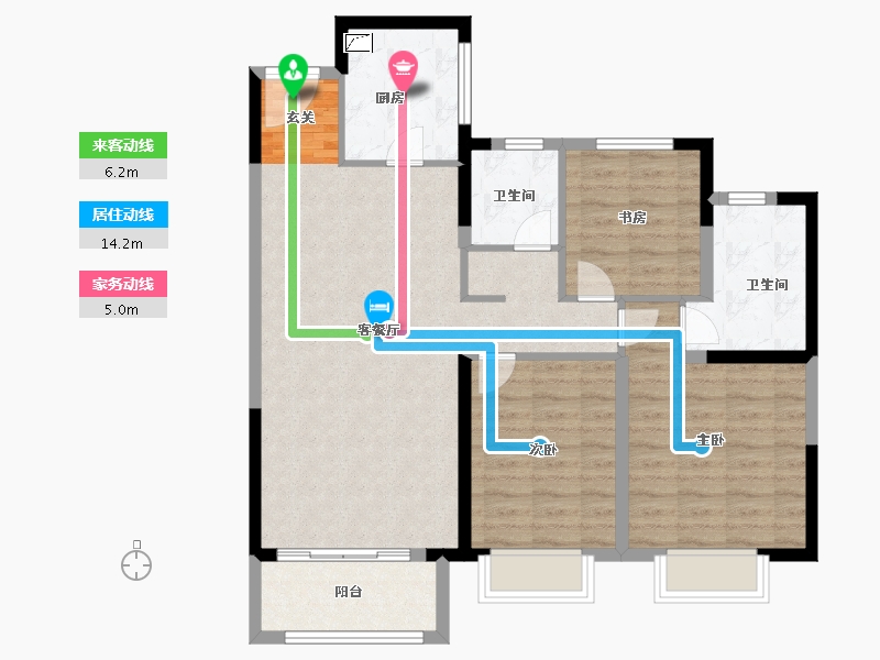 山东省-泰安市-华润置地万象府-94.00-户型库-动静线