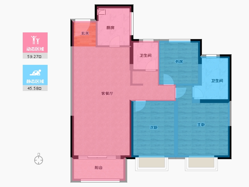 山东省-泰安市-华润置地万象府-94.00-户型库-动静分区