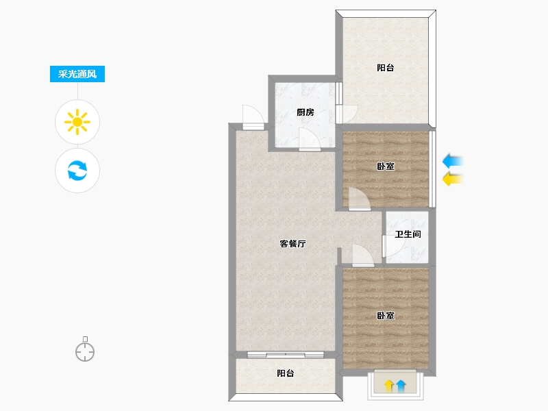 贵州省-安顺市-安普翡丽云邸-74.00-户型库-采光通风