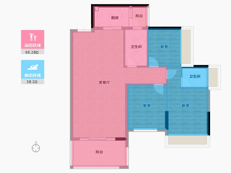 湖南省-衡阳市-阳光美城-94.26-户型库-动静分区