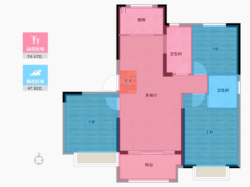 山东省-泰安市-华润置地万象府-94.00-户型库-动静分区