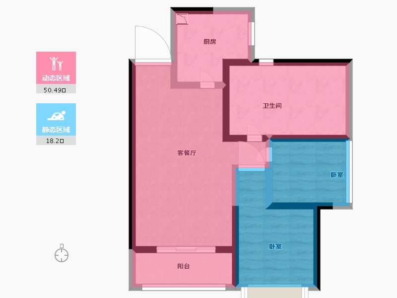 广东省-深圳市-嘉信云峰公馆住宅-60.00-户型库-动静分区