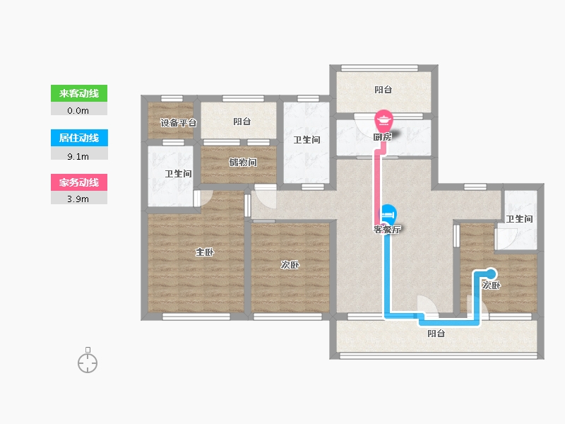 山东省-青岛市-艳阳海-108.00-户型库-动静线