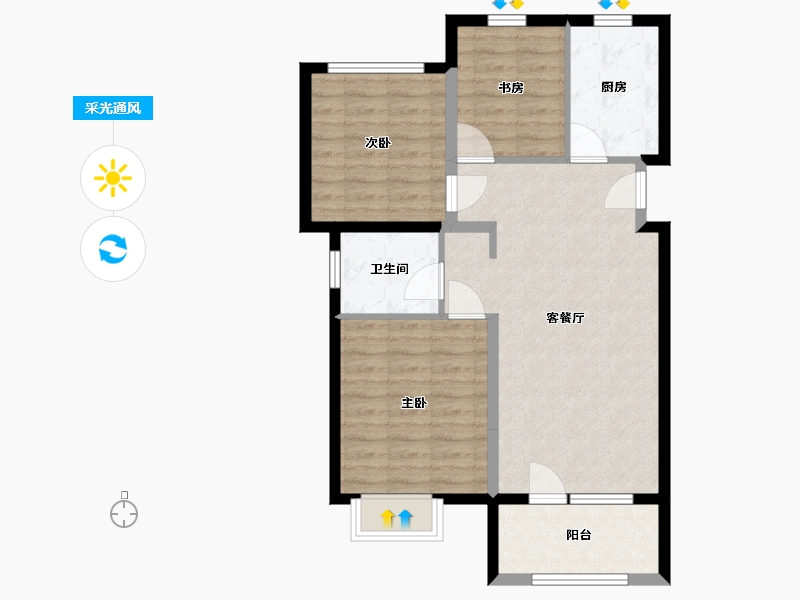 山东省-烟台市-中节能聚创新城-78.00-户型库-采光通风