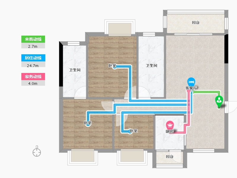 广东省-东莞市-华建骏景园-80.86-户型库-动静线