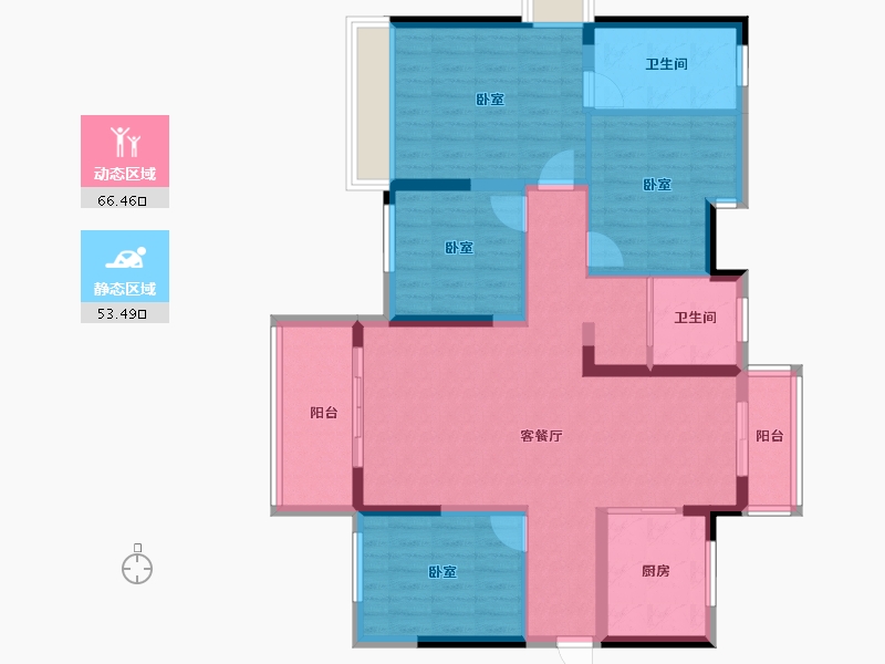 湖南省-衡阳市-创发城1938-107.15-户型库-动静分区