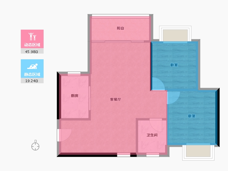 广东省-东莞市-华建骏景园-59.46-户型库-动静分区