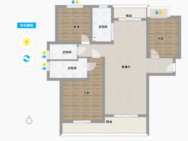 河北省-石家庄市-赫石府-102.67-户型库-采光通风