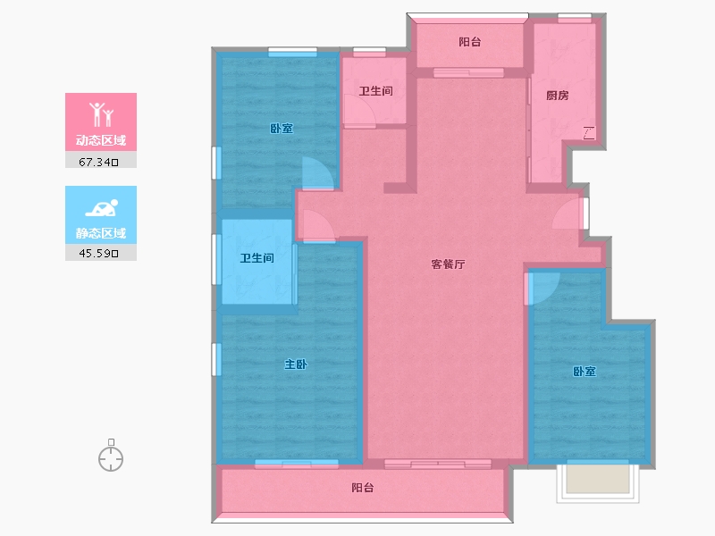 河北省-石家庄市-赫石府-100.73-户型库-动静分区