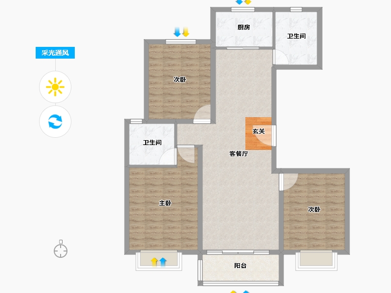 山东省-泰安市-泽华·裕泰园-108.00-户型库-采光通风