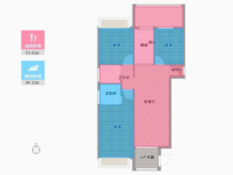 广东省-汕头市-东晖雅居-94.38-户型库-动静分区