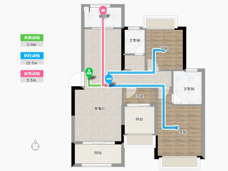 湖南省-常德市-核拓普·西湖汇-85.62-户型库-动静线