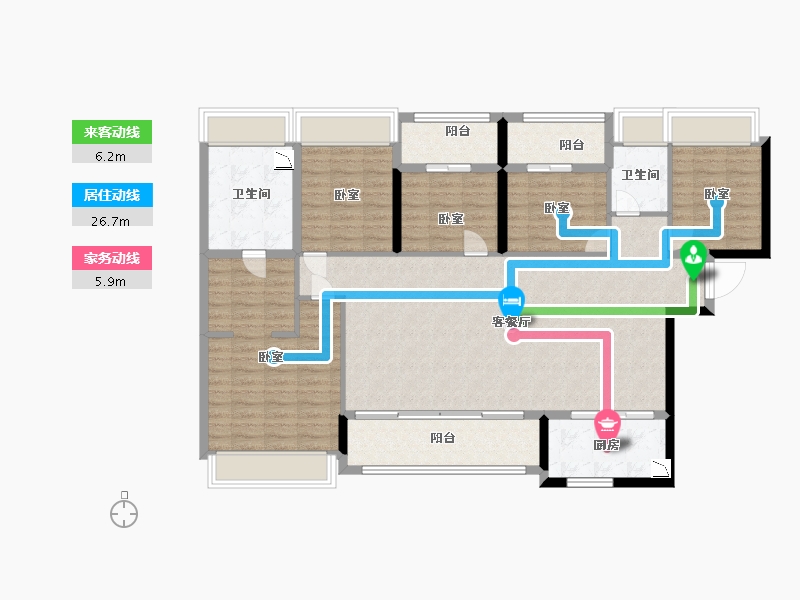 广东省-深圳市-深圳卓越中寰-128.00-户型库-动静线