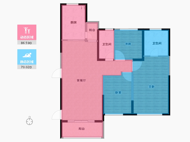 湖南省-常德市-恒大御龙天峰-143.35-户型库-动静分区