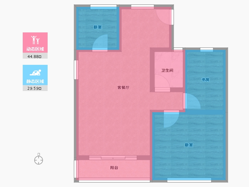 山东省-淄博市-自在庄园-66.00-户型库-动静分区