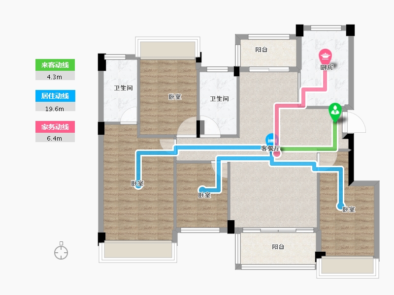 湖南省-衡阳市-衡阳罗马都市-111.66-户型库-动静线