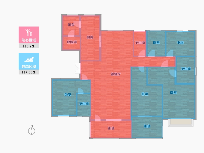 山东省-济宁市-碧桂园云地天启-208.00-户型库-动静分区