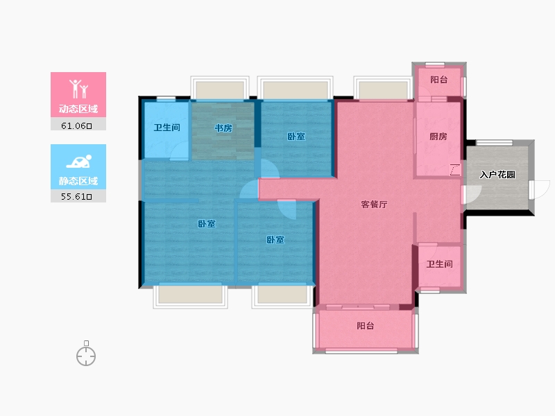 广东省-阳江市-永光·雍和花园-111.98-户型库-动静分区