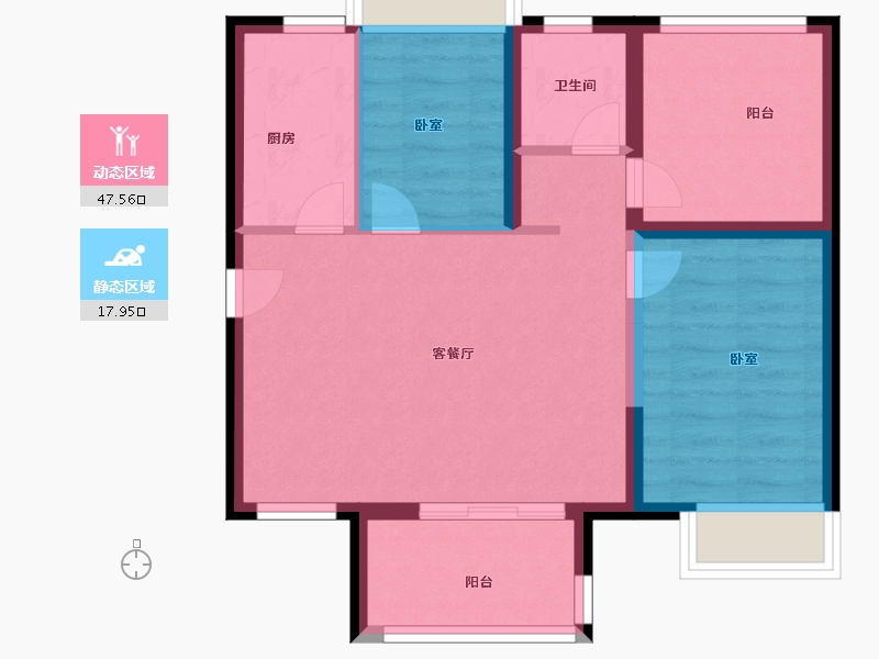 广东省-佛山市-保利时光印象-58.00-户型库-动静分区