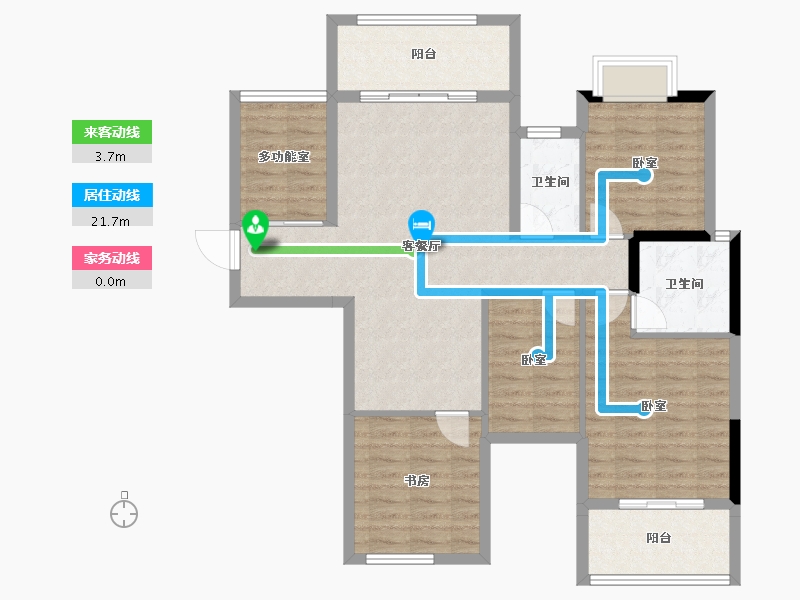 湖南省-衡阳市-凯翔·繁华里-100.73-户型库-动静线