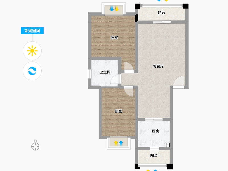 湖北省-孝感市-华隆上城-74.03-户型库-采光通风